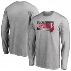 Arizona Cardinals Ash Iconic Collection On Side Stripe Long Sleeve T-Shirt