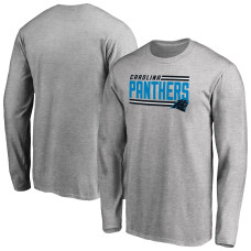 Футболка с длинным рукавом Carolina Panthers Ash Iconic Collection On Side Stripe