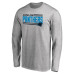 Футболка с длинным рукавом Carolina Panthers Ash Iconic Collection On Side Stripe