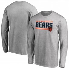 Футболка с длинным рукавом Chicago Bears Ash Iconic Collection On Side Stripe Футболка с длинным рукавом Chicago Bears Ash Iconic Collection On Side Stripe