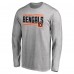 Cincinnati Bengals Ash Iconic Collection On Side Stripe Long Sleeve T-Shirt