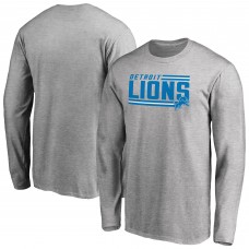Футболка с длинным рукавом Detroit Lions Ash Iconic Collection On Side Stripe