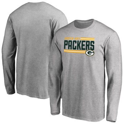 Футболка с длинным рукавом Green Bay Packers Iconic Collection On Side Stripe - Ash