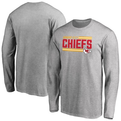 Футболка с длинным рукавом Kansas City Chiefs Iconic Collection On Side Stripe - Ash