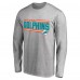 Футболка с длинным рукавом Miami Dolphins Iconic Collection On Side Stripe - Ash