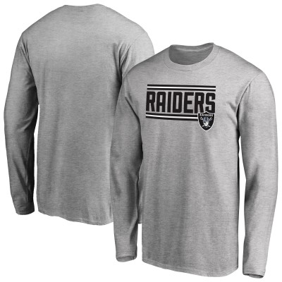Футболка с длинным рукавом Las Vegas Raiders Iconic Collection On Side Stripe - Ash