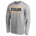 Футболка с длинным рукавом Pittsburgh Steelers Iconic Collection On Side Stripe - Ash