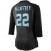 Футболка Christian McCaffrey Carolina Panthers Majestic Womens Player Name & Number Tri-Blend 3/4-Sleeve Raglan - Black