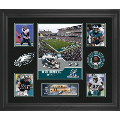 Philadelphia Eagles Fanatics Authentic 2017 NFC Champions Framed 20 x 24 with a Piece of Game-Used Football - Limited Edition of 250