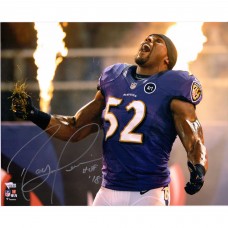 Autographed Baltimore Ravens Ray Lewis Fanatics Authentic 16 x 20 Introduction Photograph with HOF 18 Inscription