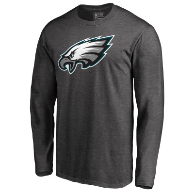 Футболка с длинным рукавом Philadelphia Eagles Primary Logo - Heathered Charcoal