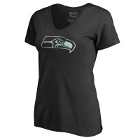 Женская Seattle Seahawks Black Lovely V-Neck T-Shirt