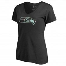  Женская футболка Seattle Seahawks Black Lovely V-Neck