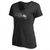 Женская Seattle Seahawks Black Lovely V-Neck T-Shirt Женская Seattle Seahawks Black Lovely V-Neck T-Shirt