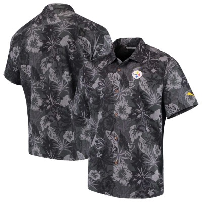Рубашка с коротким рукавом Pittsburgh Steelers Tommy Bahama Fuego Floral Woven - Black