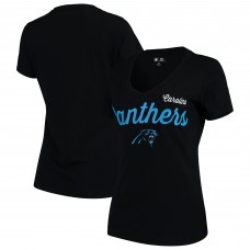 Carolina Panthers G-III 4Her by Carl Banks Womens Post Season V-Neck T-Shirt - Black