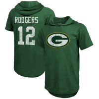 Футболка с капюшоном Aaron Rodgers Green Bay Packers Player Name & Number Tri-Blend - Green