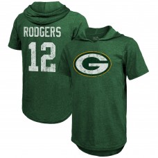 Футболка с капюшоном Aaron Rodgers Green Bay Packers Player Name & Number Tri-Blend - Green