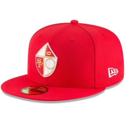 Бейсболка San Francisco 49ers New Era Omaha Throwback 59FIFTY - Scarlet