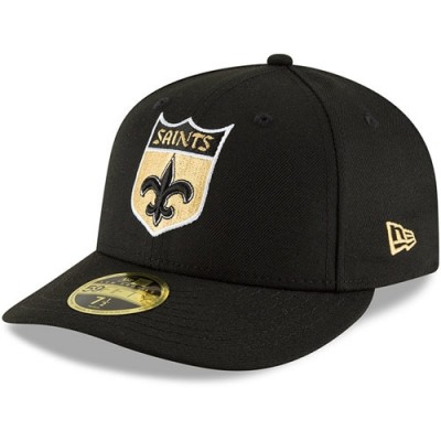 Бейсболка New Orleans Saints New Era Black Omaha Throwback Low Profile 59FIFTY