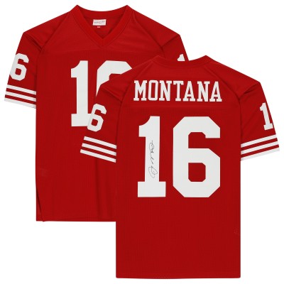 Autographed San Francisco 49ers Joe Montana Fanatics Authentic Mitchell & Ness Red Authentic Jersey