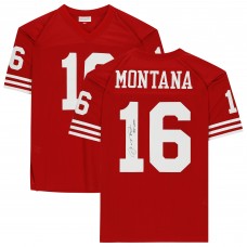 Autographed San Francisco 49ers Joe Montana Fanatics Authentic Mitchell & Ness Red Authentic Jersey with HOF 2000 Inscription