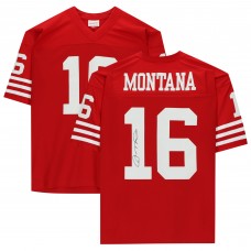 Autographed San Francisco 49ers Joe Montana Fanatics Authentic Mitchell & Ness Red Replica Jersey