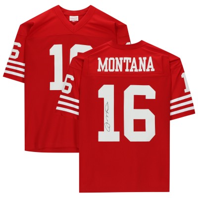 Autographed San Francisco 49ers Joe Montana Fanatics Authentic Mitchell & Ness Red Replica Jersey