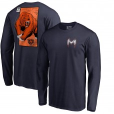 Футболка с длинным рукавом Chicago Bears Navy Midway Monster Футболка с длинным рукавом Chicago Bears Navy Midway Monster