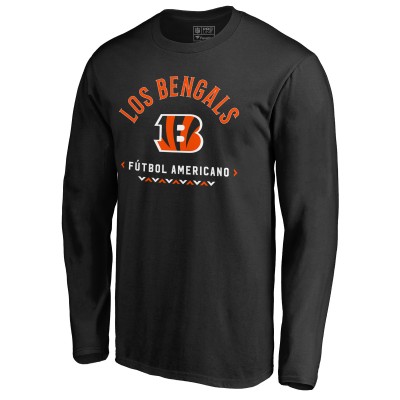 Cincinnati Bengals Black Futbol Americano Long Sleeve T-Shirt