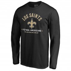 Футболка с длинным рукавом New Orleans Saints Black Futbol Americano