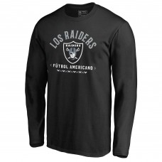 Las Vegas Raiders Black Futbol Americano Long Sleeve T-Shirt