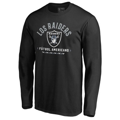 Las Vegas Raiders Black Futbol Americano Long Sleeve T-Shirt