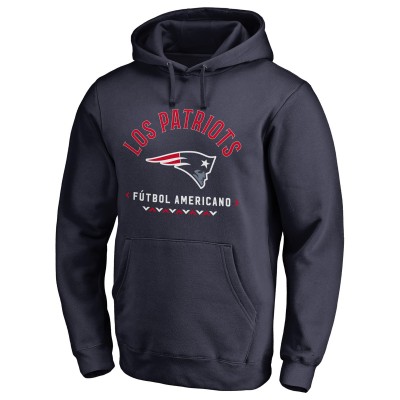 New England Patriots Navy Futbol Americano Pullover Hoodie