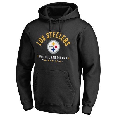 Pittsburgh Steelers Black Futbol Americano Pullover Hoodie