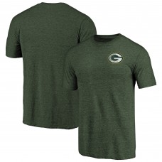 Футболка Green Bay Packers Primary Logo Left Chest Distressed Tri-Blend - Heathered Green