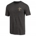 Футболка New Orleans Saints Heathered Black Primary Logo Left Chest Distressed Tri-Blend