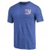 New York Giants Heathered Royal Primary Logo Left Chest Distressed Tri-Blend T-Shirt