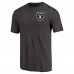 Las Vegas Raiders Heathered Black Primary Logo Left Chest Distressed Tri-Blend T-Shirt