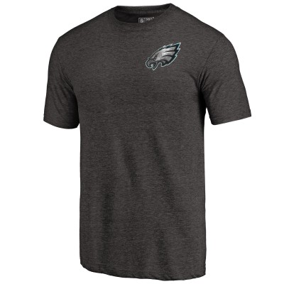 Футболка Philadelphia Eagles Primary Logo Left Chest Distressed Tri-Blend - Heathered Black