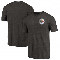 Футболка Pittsburgh Steelers NFL Pro Line by Primary Logo Left Chest Distressed - Heathered Black