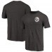 Pittsburgh Steelers Heathered Black Primary Logo Left Chest Distressed Tri-Blend T-Shirt