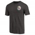 Pittsburgh Steelers Heathered Black Primary Logo Left Chest Distressed Tri-Blend T-Shirt