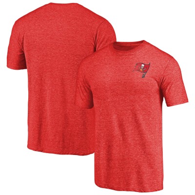 Футболка Tampa Bay Buccaneers Primary Logo Left Chest Distressed Tri-Blend - Heathered Red