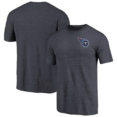 Футболка Tennessee Titans Primary Logo Left Chest Distressed Tri-Blend - Heathered Navy