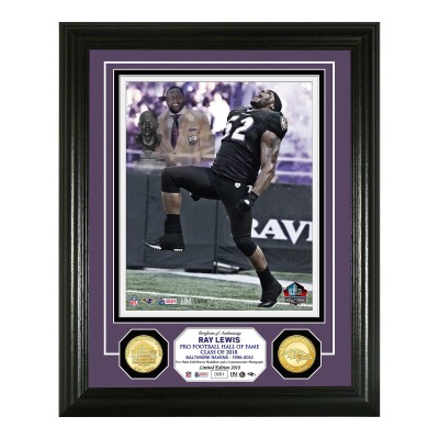 Baltimore Ravens Ray Lewis Highland Mint 2018 Pro Football Hall of Fame Induction Day 13 x 16 Bronze Coin Photo Mint