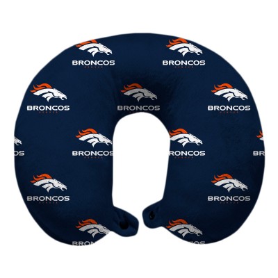 Denver Broncos Navy Polyester-Fill Travel Pillow
