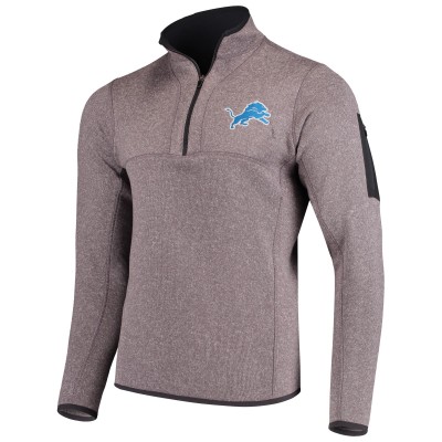 Кофта с короткой молнией Detroit Lions Antigua Fortune - Charcoal