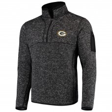 Кофта на короткой молнии Green Bay Packers Antigua Heather Black Fortune