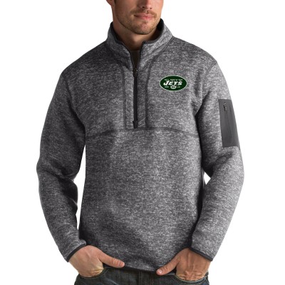 Кофта на короткой молнии New York Jets Antigua Fortune- Charcoal